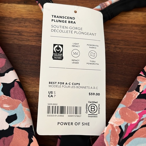 Athleta Transcend Plunge Sports Bra A-C Size S NWT - Picture 8 of 9